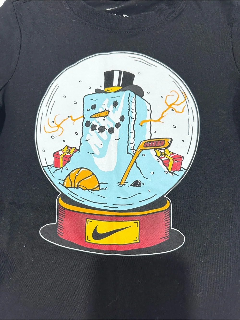 Nike Kids Black Graphic Snow Globe T-Shirt